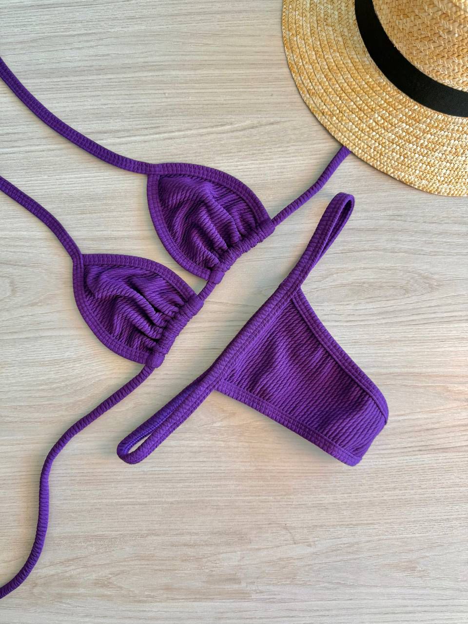 Biquíni fita roxo ( texturizado )
