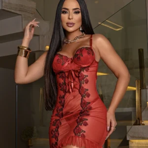 Camisola Sensualy + calcinha personalizável rosas